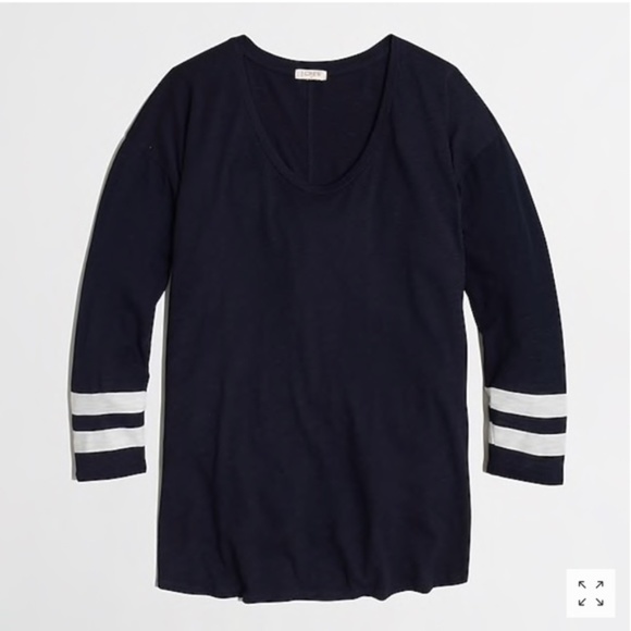 J. Crew Tops - j.crew varsity-stripe swing tee L